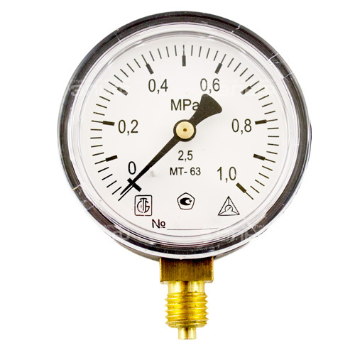 Манометр МТ 63П 1,0МПа (метрическая резьба - М12х1.5)
